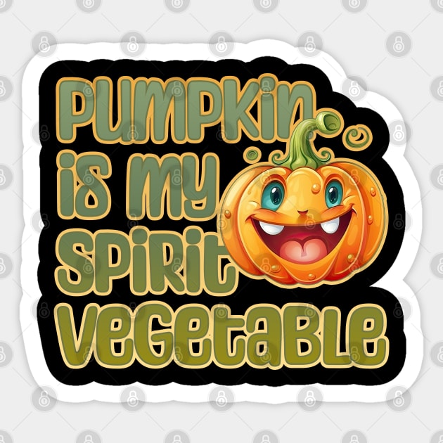 Pumpkin is My Spirit Vegetable Sticker by DanielLiamGill